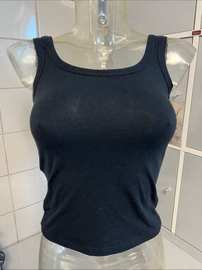 BalTogs Black Cotton Lycra Tank Top S NWT Ballet Basics